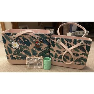 Mommy and Baby Bogg Bag Palm Leaf Print Limited Edition Totes Bags